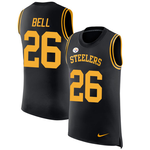 Nike Steelers #26 Le'Veon Bell Black Team Color Men's Stitched NFL Limited Rush Tank Top Jersey